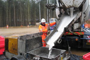 Aggregate Industries lorry delivering concrete at Center Parcs Woburn