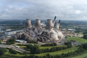 Ferrybridge power station crumbling to the ground after Keltbray's explosion