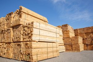 Stacks of industrial timber